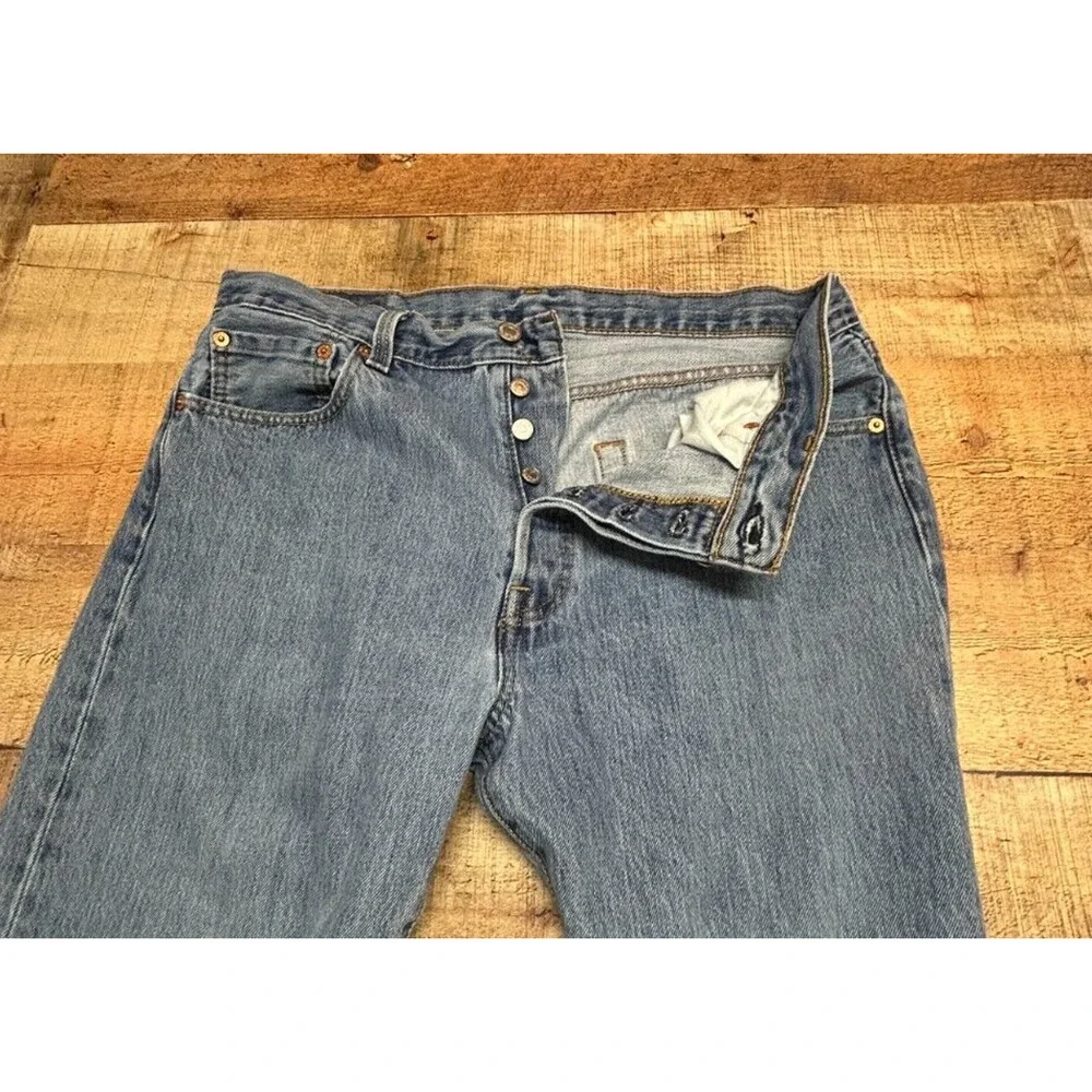 Levis 501 Jeans Mens 34X32‎ Blue Measures 33X31 Button Fly Straight Leg Medium
